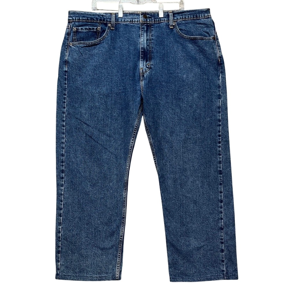 Levi's 505‎ Jeans Mens 42x26 Medium Wash Straight Leg 5 Pocket Denim Rehemmed